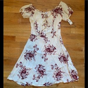 Cream Short Sleeve Dress